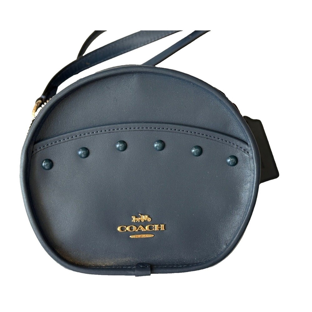 Coach Limited Edition Canteen Leather Blue Crossbody Bag with Rivets NWT